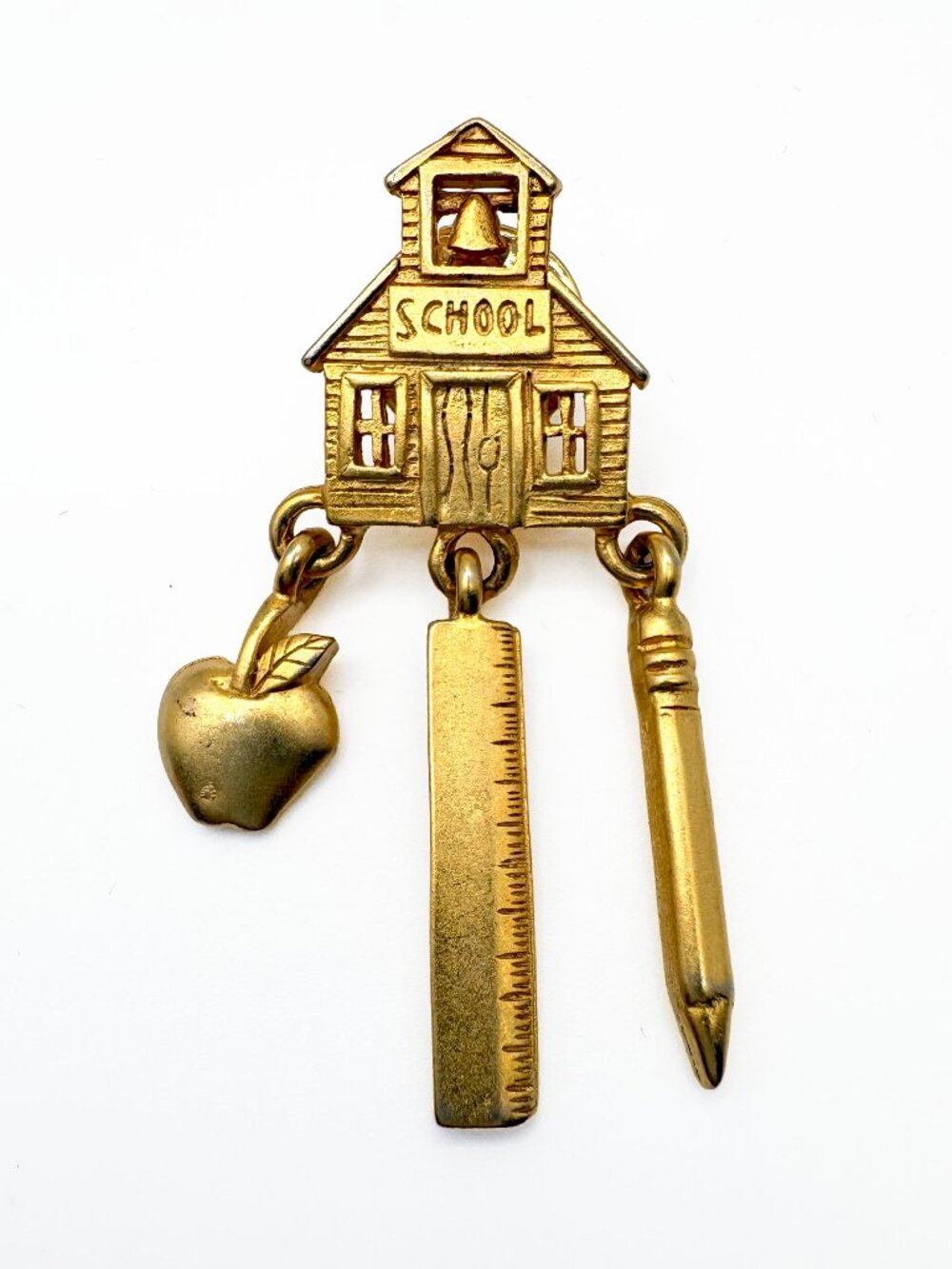 Vintage JJ Jonette Articulated Schoolhouse Tack Pin Brooch